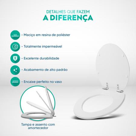 Imagem de Assento Sanitario com Amortecedor Convencional Oval Creme (bege claro) para vaso Deca