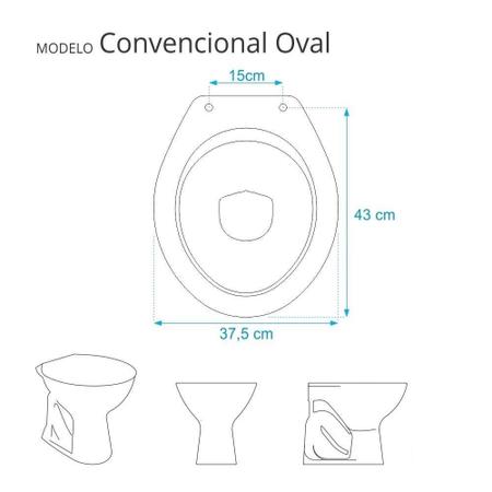 Imagem de Assento Sanitário Convencional Oval Biscuit (Bege Claro) para Louça Incepa com Ferragem Dourada