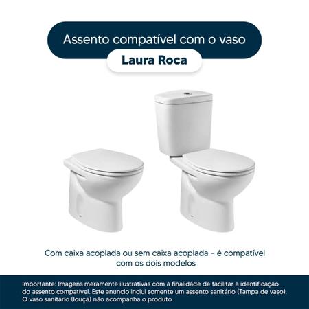 Imagem de Assento Sanitário em MDF Laura Branco para bacia Roca