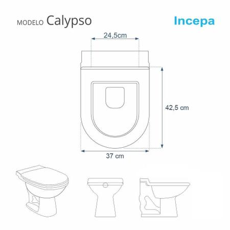 Imagem de Assento Sanitário Laqueado Calypso Branco para vaso Incepa