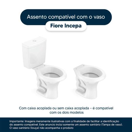 Imagem de Assento Sanitário Laqueado Soft Close Fiore Biscuit (Bege Claro) para vaso Incepa