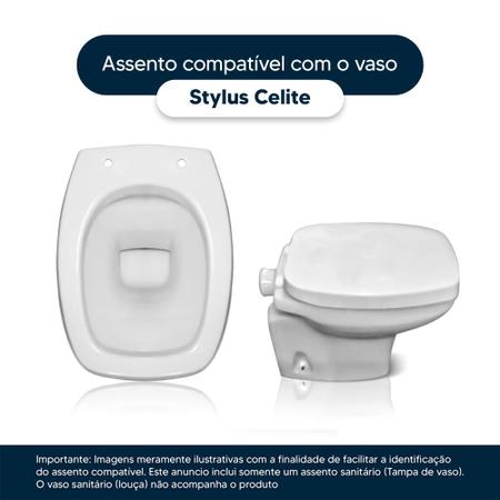 Imagem de Assento Sanitário Laqueado Soft Close Stylus Marrom Degrade para vaso Celite