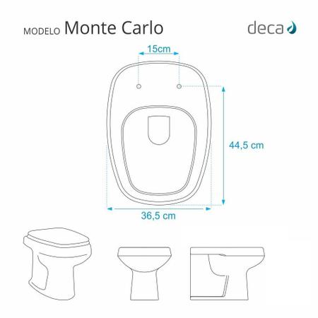 Imagem de Assento Sanitário Monte Carlo Branco para vaso Deca