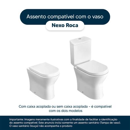 Imagem de Assento Sanitário Nexo Preto Fechamento Lento Para Louça Roca