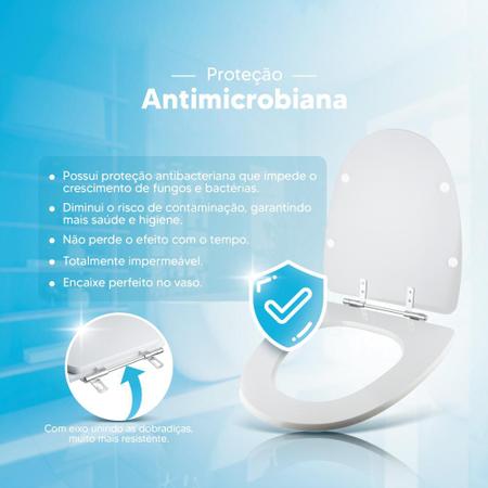 Imagem de Assento Sanitário Poliester Antibacteriano Up Branco para Vaso Celite