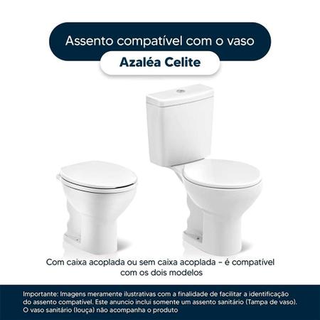 Imagem de Assento Sanitário Poliester Azalea Rosato para vaso Celite