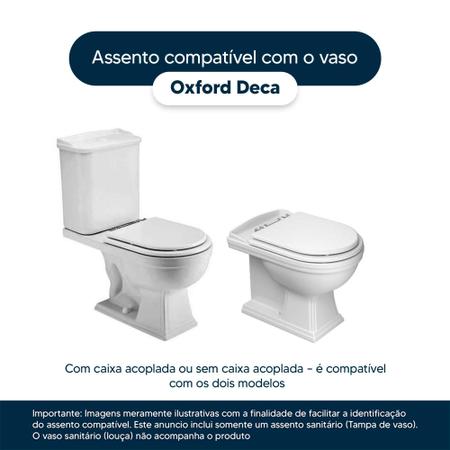 Imagem de Assento Sanitário Poliéster Oxford Branco para vaso Deca 6lpf