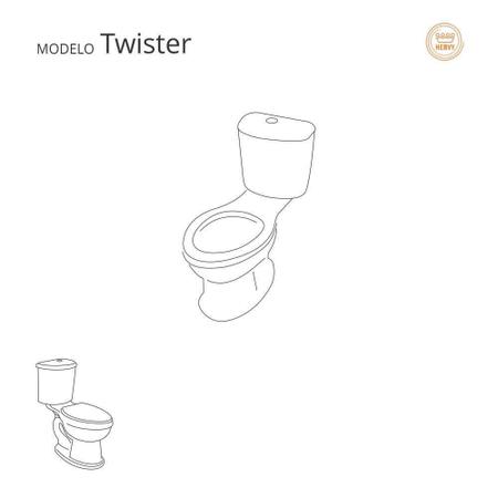 Imagem de Assento Sanitário Poliéster Twister Marfim (Bege Claro) para Vaso Hervy