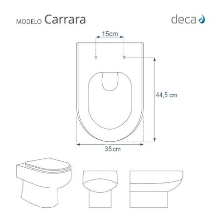 Imagem de Assento Sanitário Termofixo Soft Close Carrara Creme para vaso Deca