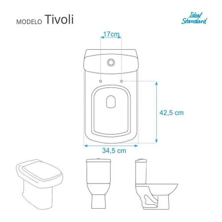 Imagem de Assento Sanitário Tivoli Preto (Premium Ebony) para vaso Ideal Standard