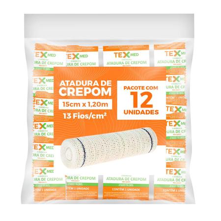 Imagem de Atadura Crepom Faixa Bandagem Elástica 15cmx1.2m Kit 12 Un