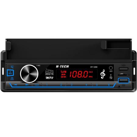 Imagem de Auto Rádio Com Suporte Para Celular Bluetooth USB SD AUX RCA 1Din Universal