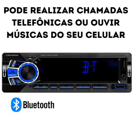 Imagem de Auto Rádio Potente 4 Canais 60 Watts cada Bluetooth USB MP3 FM Novo Garantia Roadstar