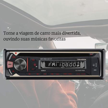 Imagem de Auto Rádio Som Automotivo MP3 CD / SD Card / Bluetooth / Aux / USB Com Controle Remoto Roadstar - RS3760BR