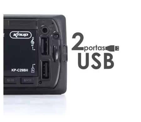 Imagem de Auto Rádio Som Carro Bluetooth Knup C29BH Entrada USB