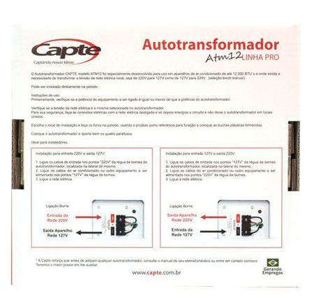 Imagem de Auto Transformador ATM12 1500W para Ar condicionado de até 12000 btus