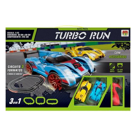 Imagem de Autorama Turbo Run Circuito 3 Formatos 240cm - Dm Toys