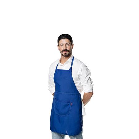 Imagem de Avental Azul e Chapeu de Cozinheiro Kit Chef Cozinha Unissex
