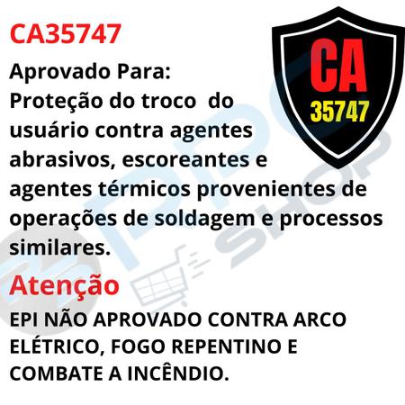 Imagem de Avental Barbeiro Raspa Proteção Epi Soldador Segurança Ca Solda Elétrica Proteção Térmica Serralheiro