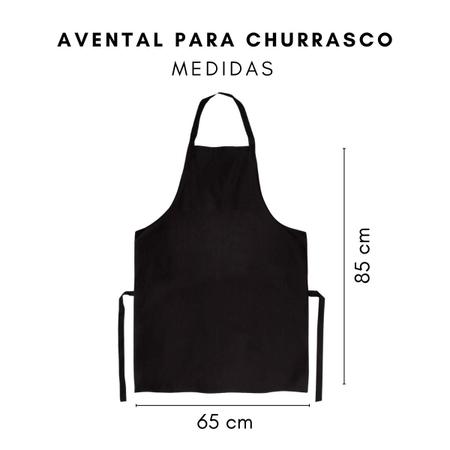 Imagem de Avental De Cozinha Preto Oxford C/ Bolso Super Pai