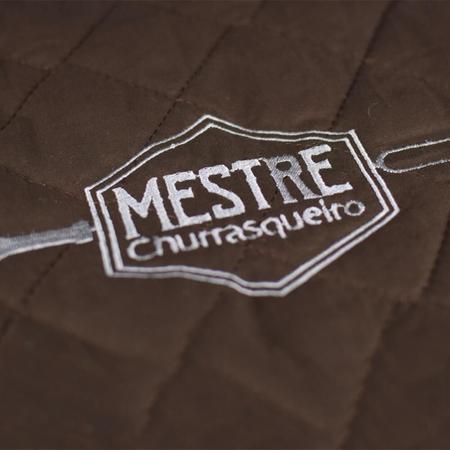 Imagem de Avental De Tecido Misto Grande 79cm X 72cm Mestre Churrasqueiro Bordado - Tabaco