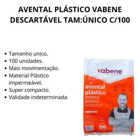 Imagem de Avental Plástico Vabene Descartável Tam:único C/100