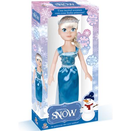 Imagem de Aventura Snow Boneca Elis Princesa Brinquedo 51 Cm Articulada Menina - Mister Brinque