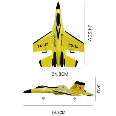 Avião Controle Remoto 2.4g Aeronave Su35 Com Bateria Extra