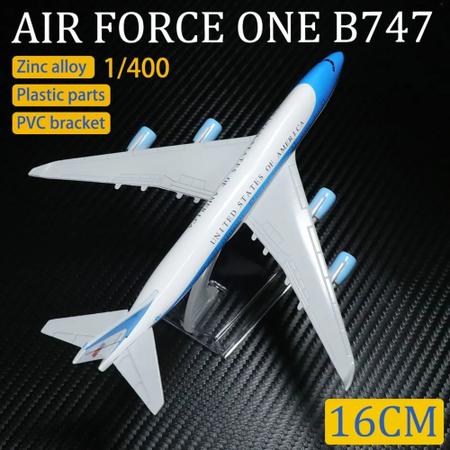 Imagem de Avião de Brinquedo Coleção Miniatura Metal Air Force One B747