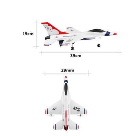 Avião de controle remoto, aeromodelo jato A200 f-16b - wltoys