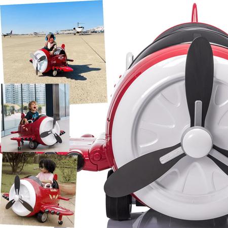 Mini Avião Elétrico Infantil 12V com Controle Remoto - Vermelho