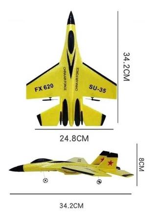 Avião Su-35 Fx820 Controle Remoto 2canais - Voa De Verdade