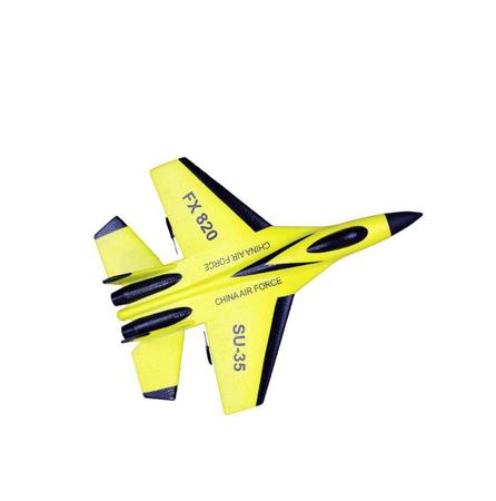 Avião De Controle Remoto The Minator Su 35 Planador Amarelo em