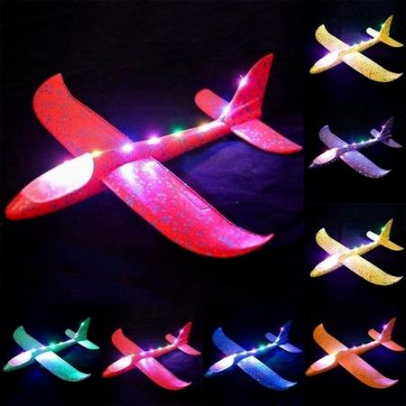 Avião Elétrico Montável Isopor Luz Led Yj-016 Vários Modelos