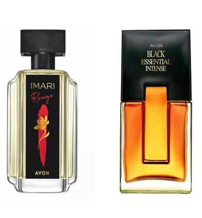 Avon Perfume Imari Rouge + Black Essential Intense Kit Casal 2