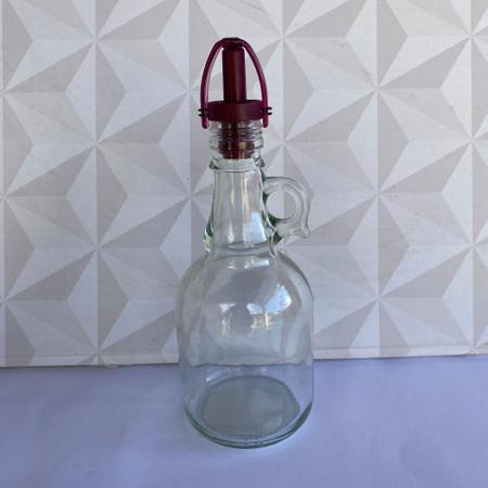 Imagem de Azeiteiro / vinagreiro de vidro grande com tampa roxa / vinho para azeite, vinagre ou óleo