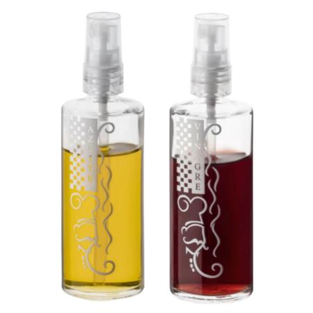 Imagem de Azeiteiro / vinagreiro de vidro spray com tampa 118m com adesivo decorativo para cozinha