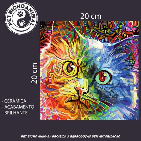 Imagem de Azulejo Decorativo - Gato no Impressionismo - Modelo 1