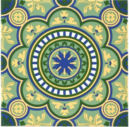 Imagem de Azulejos Decorativos Mandala Green kit com 12 peças 