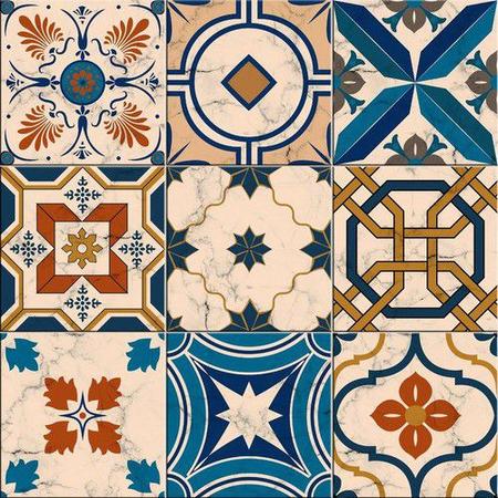 Imagem de Azulejos Decorativos Mix Viana Kit 9 Peças 15x15cm.