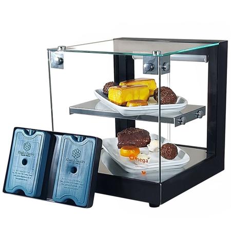 Imagem de B-VFD32 - Vitrine fria Beta 32cm Preta Dupla com 6 Gelo-X - Bivolt - Omega