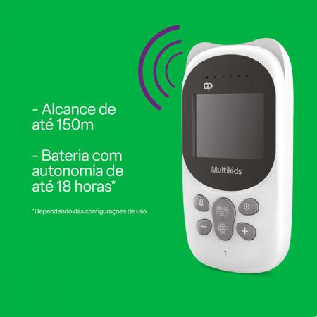 Imagem de Babá Eletrônica Corujinha Sem Fio Conexão FHSS Tela LCD 2,4 Bivolt Multikids - BB1245