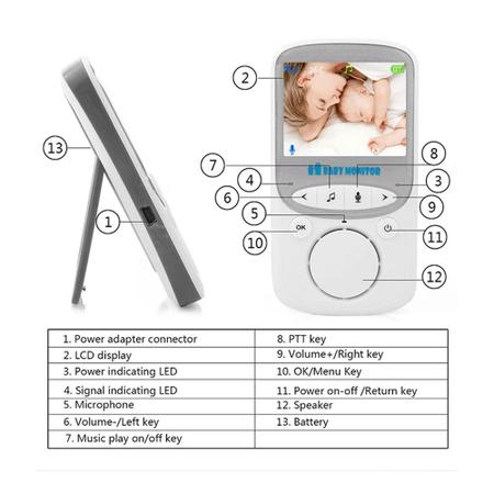 Imagem de Babá Eletrônica Digital Com Câmera E Tela Sem Fio VB605