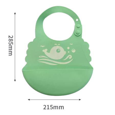 Imagem de Babador bebe de silicone com bolso pega cata migalhas