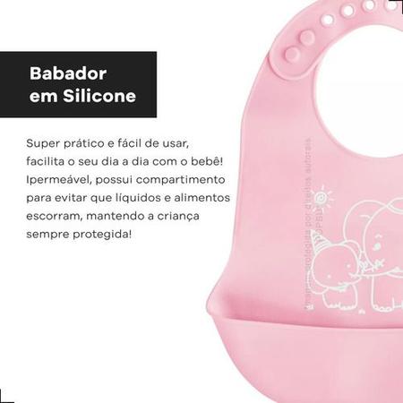 Imagem de Babador De Silicone Com Cata Migalhas Impermeável Bebe 