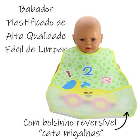 Imagem de Babador Infantil de Plástico Fácil de Lavar Bichinhos fofos