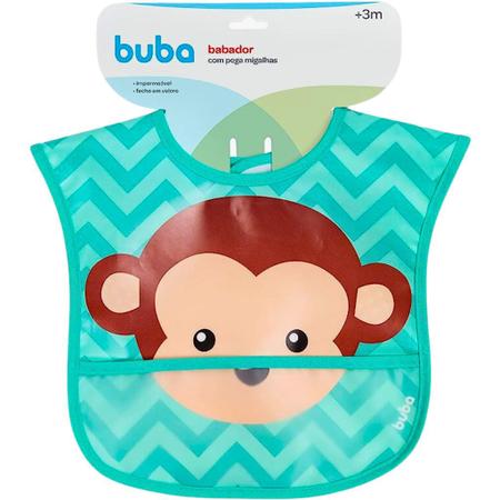 Babador Macaquinho Com Bolso Infantil Impermeável 15368 - Buba Imagem de Babador Macaquinho Com Bolso Infantil Impermeável 15368 - Buba