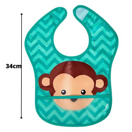 Babador Macaquinho Com Bolso Infantil Impermeável 15368 - Buba Imagem de Babador Macaquinho Com Bolso Infantil Impermeável 15368 - Buba