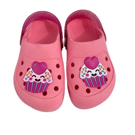 Imagem de Babuche Chinelo Slide Sandália Bebê Infantil Feminino Menina Rosa Estampado Macio Confortável Leve