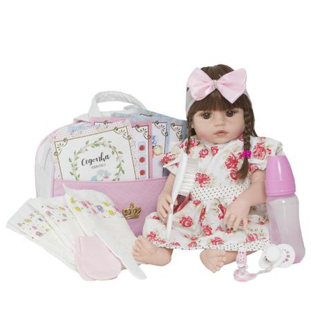 Boneca Bebê Reborn 100% Silicone Itens Bolsa Maternidade - Cegonha